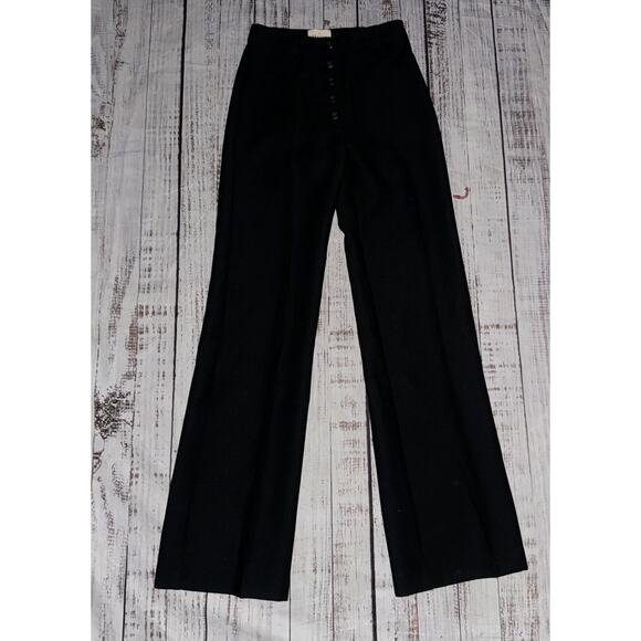 NEW Sezane Pantalon Chuck Noir Black Dress Pants Wide Leg Size 34 US2 - Picture 1 of 8